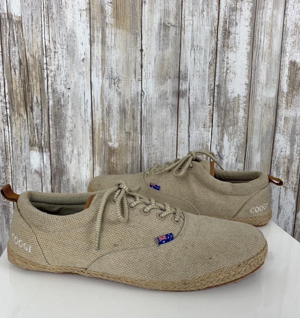 SAOLA COOGI Moda Sneaker Bassa Tela Beige Luce Espadrillas Suola Scarpa 12