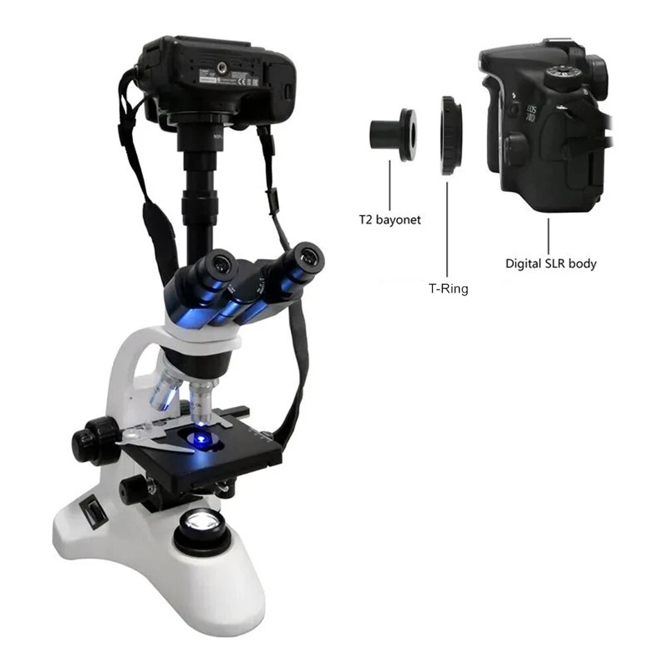 Montaje de anillo en T para microscopio de 23,2 mm para adaptador de cámara Canon/Nikon/Sony/Pentax/OM T2 Foto 2 de 4