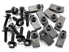 GM Body Bolts & U-nut Clips- M6-1.0 x 25mm Long- 10mm Hex- 20pcs (10ea)- #143