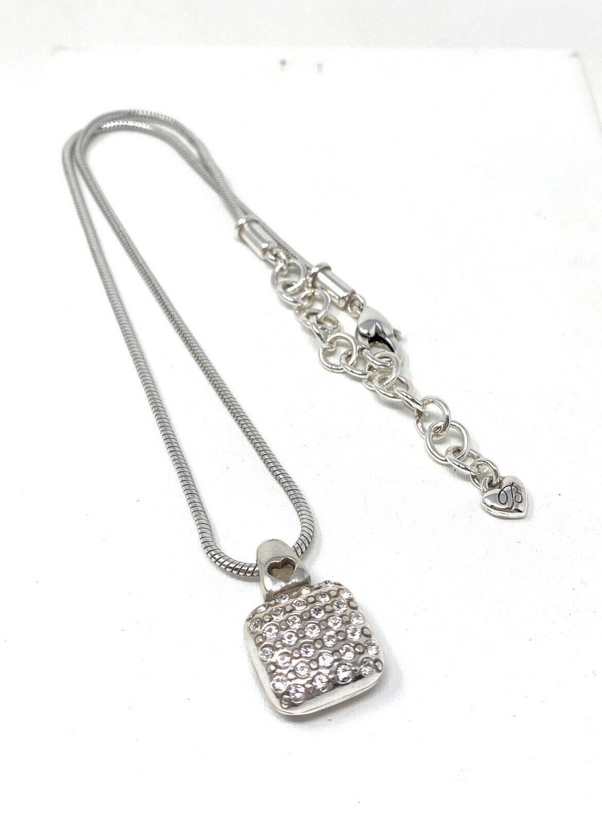 BRIGHTON Sacred Love Square Pave Crystal Reversible Pendant Necklace 15"/17" View 5