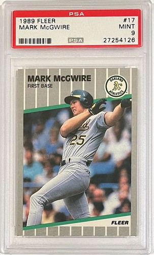 1989 Fleer #17 Mark McGwire PSA 9 Mint
