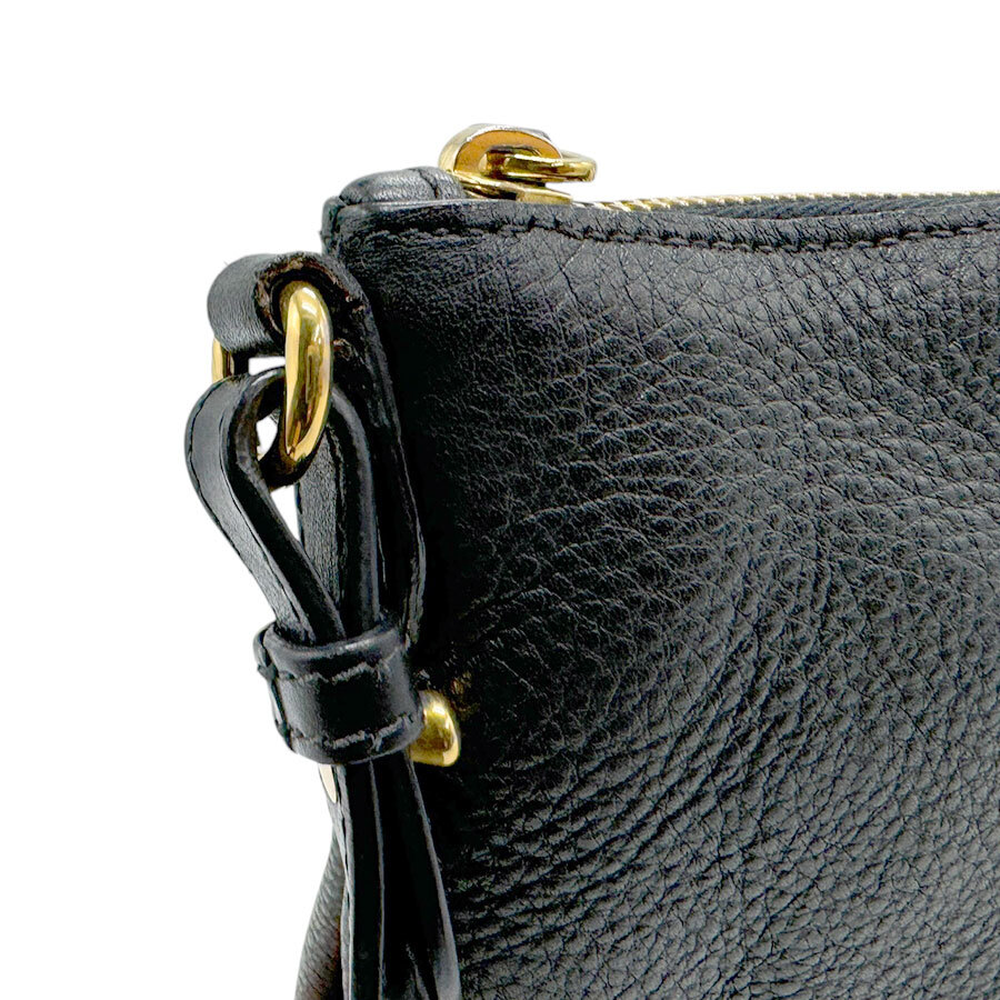Auth PRADA Logo Shoulder Bag Black Leather/Goldtone - z2315 Auth PRADA Logo Shoulder Bag Black Leather/Goldtone - z2315