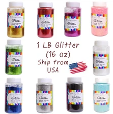 Craft Glitter Bottle Plastic Shaker Bottle Choose color 16oz. (1lb)