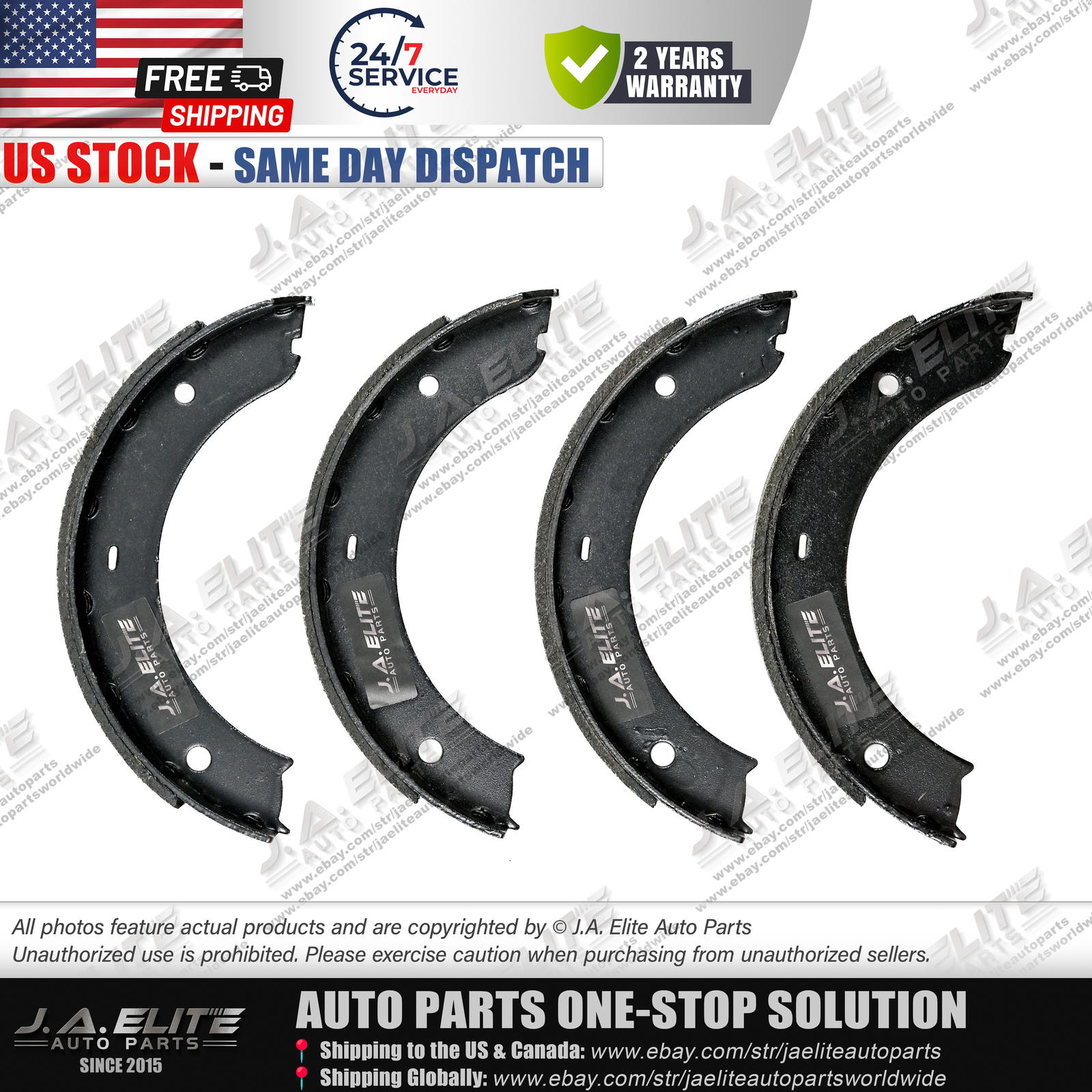 4pcs Hand Brake Shoes fit Maserati Quattroporte GranCabrio GranTurismo, 248418