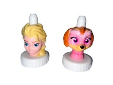 Good 2 Grow Juice Drink Toppers Set Elsa Disney Frozen, Skye Paw Patrol