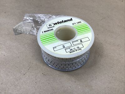 Wieland marking letter Z On Wire Marker 1000 NOS size 3 #52G23