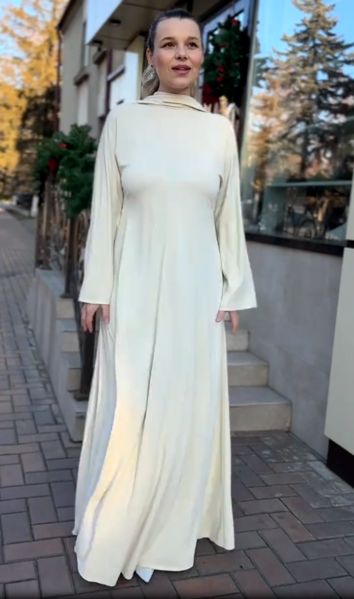 Zara x Kate Moss Long Maxi Scarf Dress Ecru White Size XS-S M-L