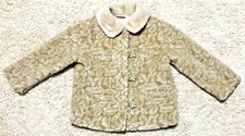B.T. Kids Girl's Beige Fleece Coat With Teddy Bear Buttons Size 5