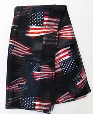 Vintage Design American Flag Patriotic Print Scarf Red White Blue Veterans Day