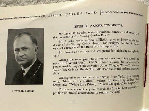 York, PA - Spring Garden Band Souvenir Booklet 1928-1929 - Bild 5 von 11