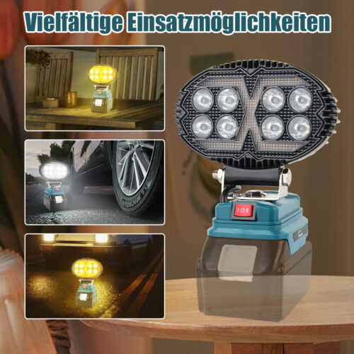 LED Arbeitsleuchte Taschenlampe 6000K Für Makita Li-ion Akku 18V Strahler Licht - Bild 16 von 25