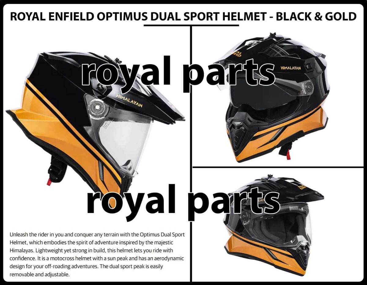 ROYAL ENFIELD OPTIMUS DUAL SPORT HELMET BLACK GOLD
