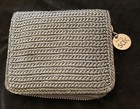 The SAK Gray Crochet Wallet Zip-Around & Snap ID Cards Bills Coins Bi-Fold