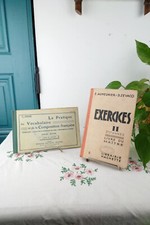 Lot de 2 manuels scolaires anciens vocabulaire et exercices 1926/1937
