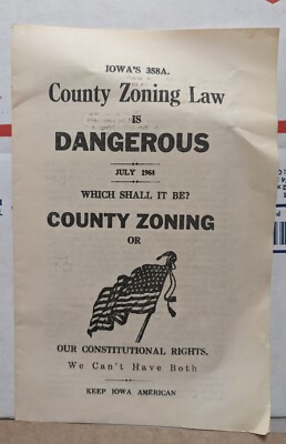 1964 Iowa's 358A County Zoning Law Is Dangerous Brochure From Basic Freedoms Grp