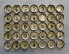 1964 Coke WASHINGTON REDSKINS Bottle Caps Complete Set 35) Jurgensen Huff Taylor