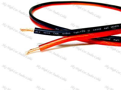 100' feet TRUE 12 Gauge AWG RED/BK Speaker Wire Car Home Audio ft GA