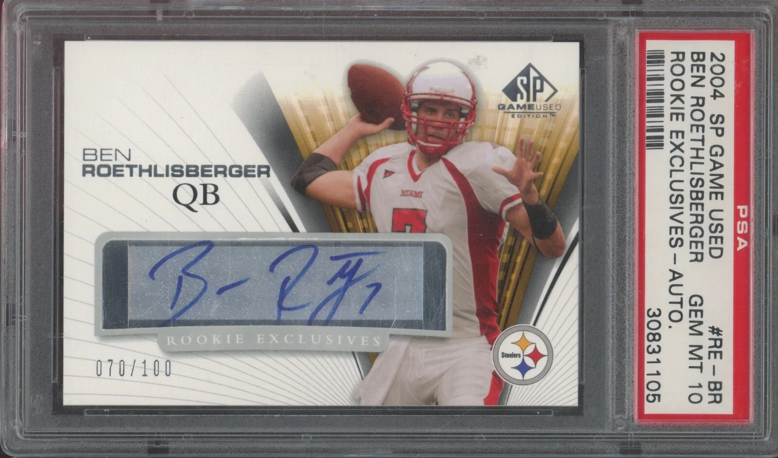 Ben Roethlisberger SP Game Used Rookie Exclusives Autograph #REBR Rookie Exclusives-Auto.