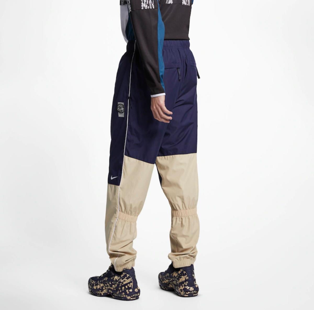 Nike Men's x CE Cav Empt Track Pants Polyester AR1398-416 Navy Tan