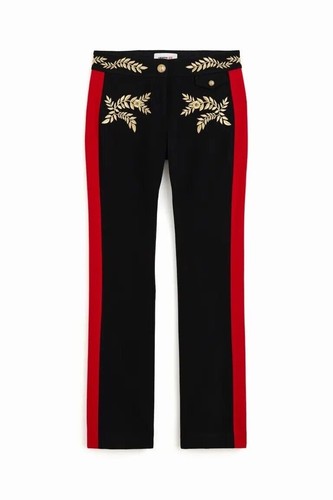 new H&M HM h m x rabanne Embroidered Wool Pants black military 8 36 4 pant - Bild 2 von 7
