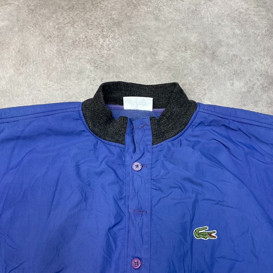 Lacoste Chemise Fleece Jacket Mens 90s Vintage Sportwear Windbreaker Navy Blue image 7
