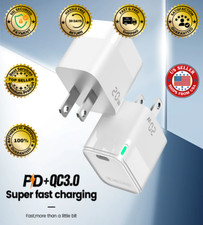 White 20W USB-C  A AC Wall Charger 5X Fast Adapter Compatible iPhone  Samsung