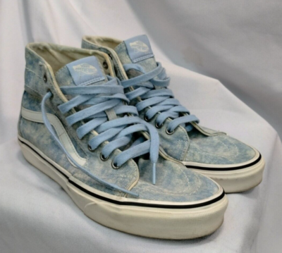 Vans Sk8 Hi Denim Skate Sneaker Shoes Mens Size Blue High Top