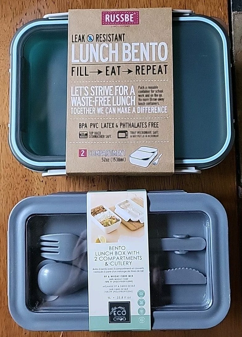 Built 5 Pc 3 Compartment Food Container Lunch Bento Box Utensils ...