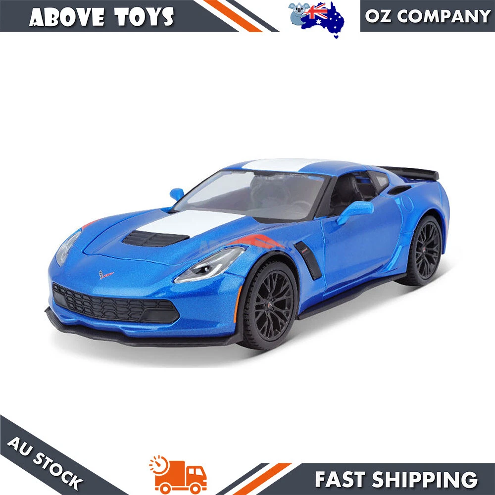 1 24 Scale 2017 Chevrolet Corvette Grand Sport Blue Miniature Diecast Model Car