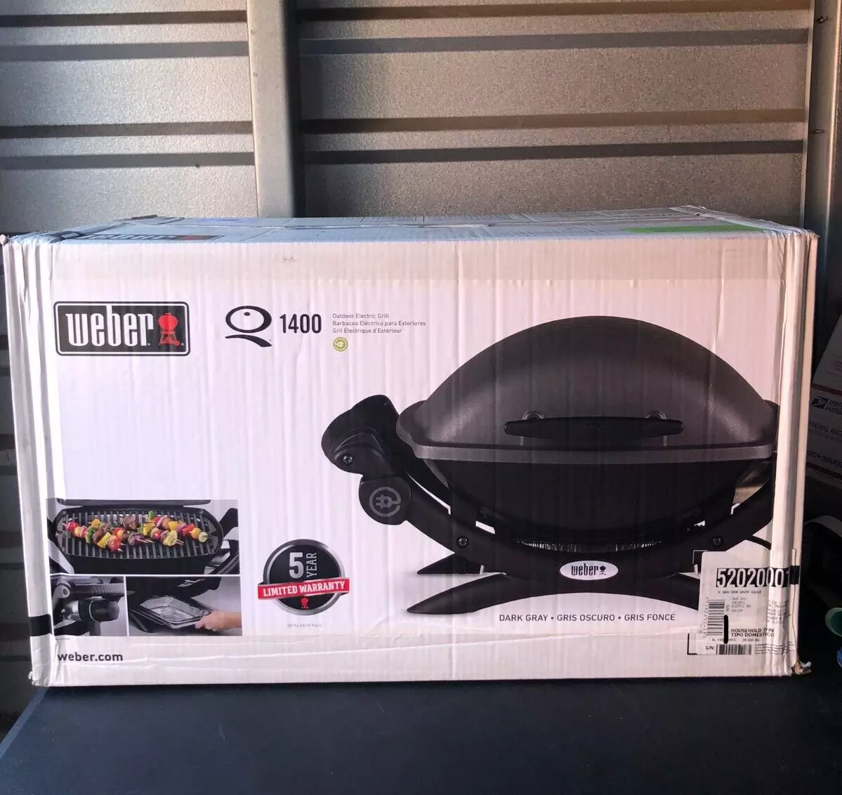 Weber Q 1400 Portable Electric Grill - Dark Gray