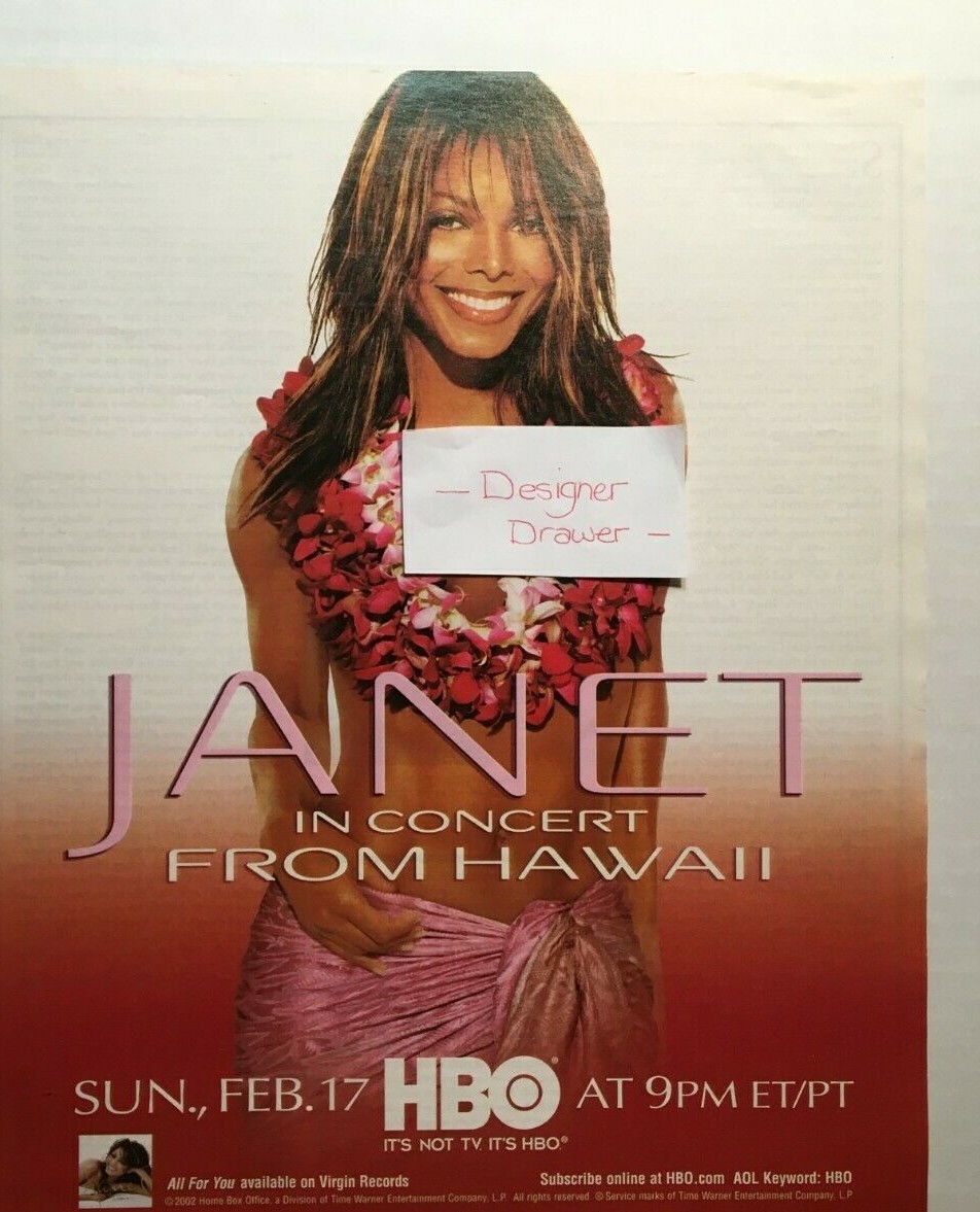 Janet Jackson 2002 HBO Hawaii Concert Paper Print Advertisement | eBay