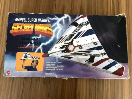 1984 Mattel Marvel Secret Wars Star Dart with Black Costume Spider-Man Complete