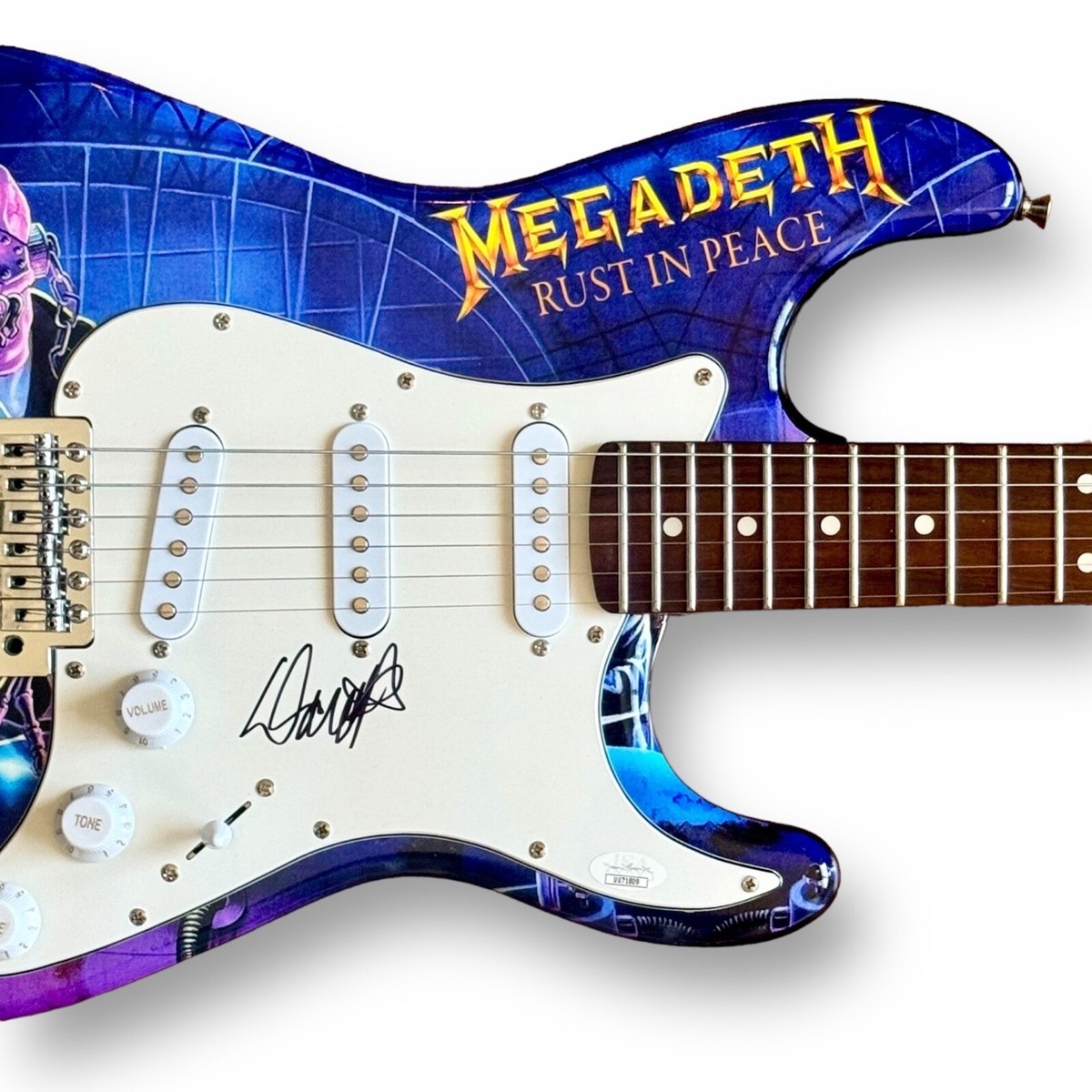 Dave Mustaine Signed Guitar Custom Graphics JSA COA Megadeth Rust