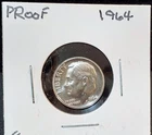 1964 PROOF ROOSEVELT SILVER DIME - IN CARDBOARD FLIP   MM