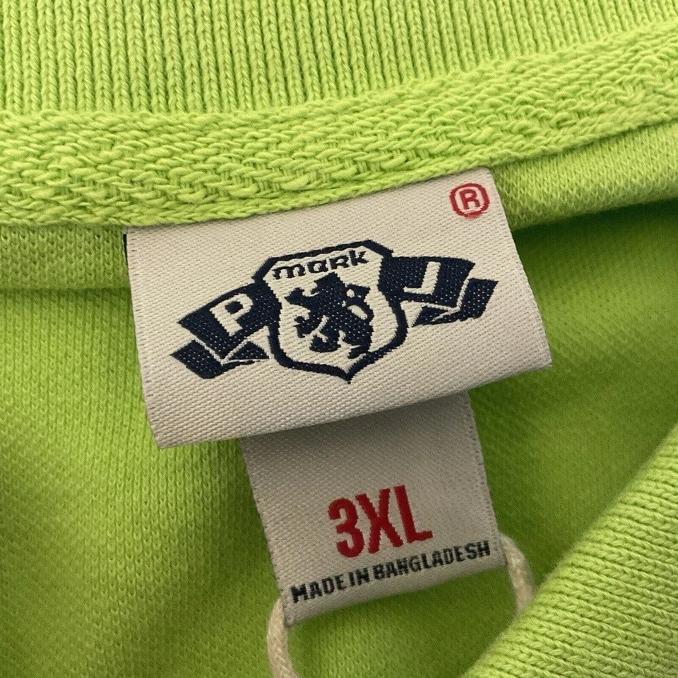 PJ Mark Para Hombres 3XL Verde Lima Manga Corta Polo Algodón Nuevo Con Etiquetas Foto 4 de 4