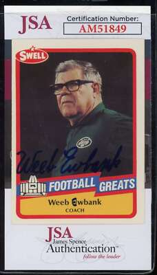 #ad Weeb Ewbank JSA Coa Signed 1989 Swell Greats Autograph $37.00