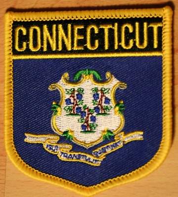 CONNECTICUT CT US-Bundesstaat USA Schild Länderflagge bestickt PATCH Abzeichen P1