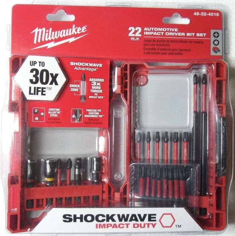 Milwaukee Shockwave Automotive Impact driver Bit Set Torx Sockets 48 32 4016