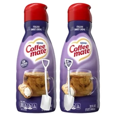 CoffeeMate Italian Sweet Creme Liquid Coffee Creamer 32 oz 2 pk w/ Shovel Spoons