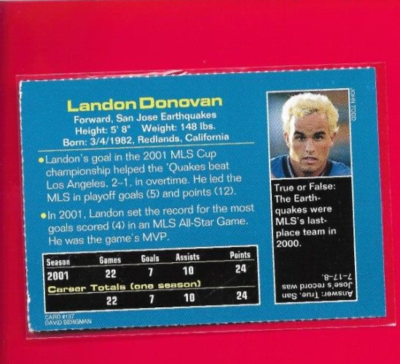2002 Sport Illustrated LANDON DONOVAN SI Kid ROOKIE-San Jose
