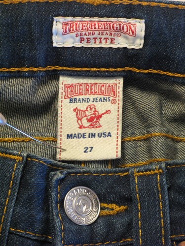 True Religion Becky Petite Flap Bootcut Jean Women Sz 27 Dark Blue w Stretch NEW - Picture 8 of 10