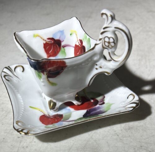 2 Sets Of RARE Vintage - Rossetti Japan Spring MINIATURE FLORAL Cups & Saucers - Picture 2 of 14
