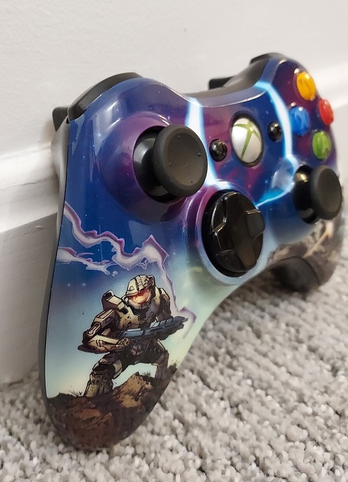 Microsoft Xbox 360 Halo 3 Spartan Controller OEM, CLEANED, NEW STICKS