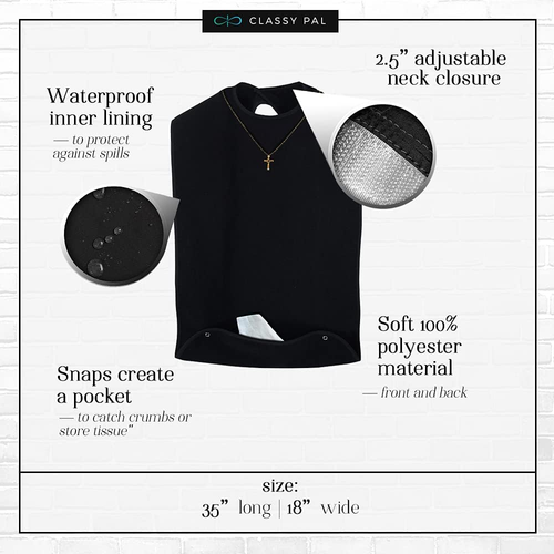 (Gold Cross) - Women'S Waterproof Adult Bib with Embroidered Design, Reusable, W - Picture 2 of 12