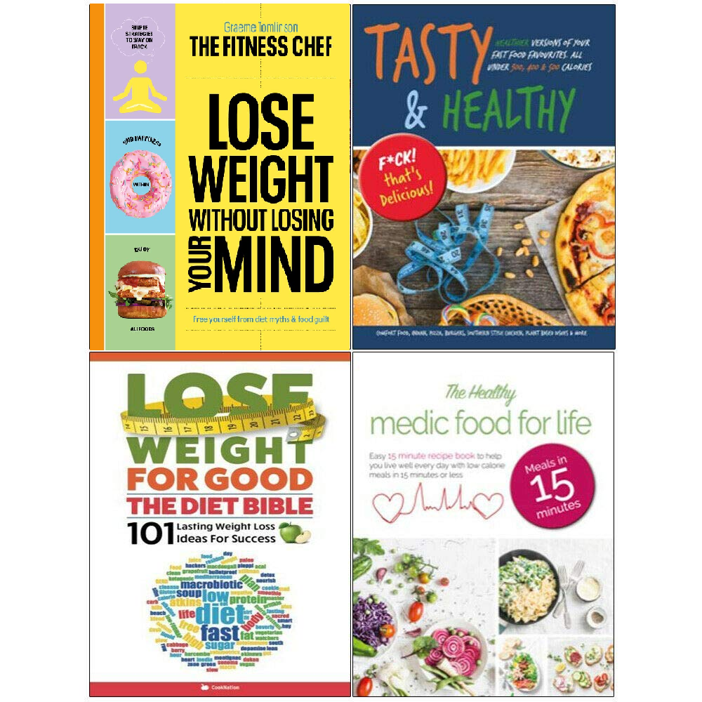 Set of 4 books FITNESS CHEF Lose Weight Without Losing Your Mind,Tasty & Healthy
