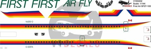 V1 Decals Boeing 727-100 First Air for 1/144 Airfix Model Airplane Kit V1D0202 - Picture 3 of 8