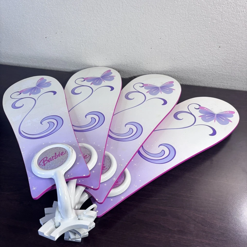 Rare Hunter Barbie Butterfly Ceiling Fan, Light Kit W Decorative Dome 17” Blades - Image 4 of 4