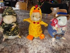 Lot of 3 Vintage Gemmy Dancing Hamsters Sgt Scruffy, Wild Critter Cody Jr ,Chick