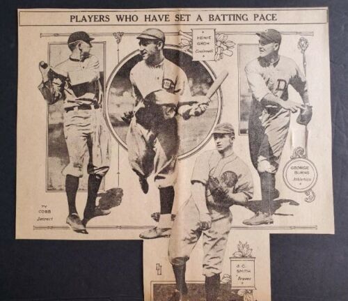 AWESOME 1918 Newspaper ad featuring Ty Cobb Detroit Tigers - Burns Heinie Groh +