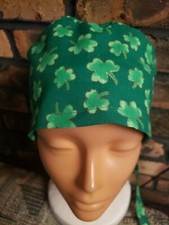 GLITTER LEAF CLOVER Handmade SURGICAL SCRUB CAPS